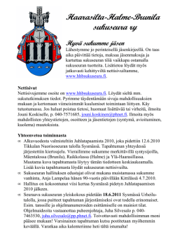 Jäsenkirje 2011 - Haarasilta