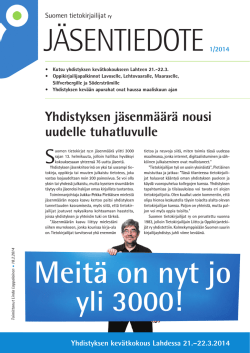 Jäsentiedote 1/2014 - Suomen tietokirjailijat ry