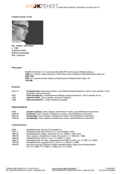 CV - pdf-muodossa - Arkkitehtitoimisto Järvinen & Kuorelahti Oy