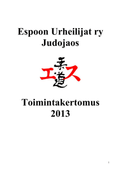 EsU Judo toimintakertomus 2013
