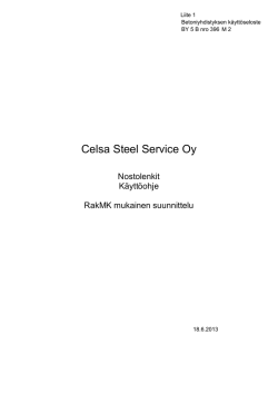 Käyttöohje - Celsa Steel Service Finland