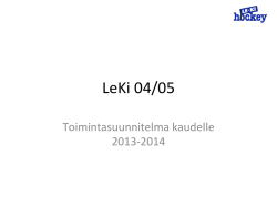 LeKi 04/05 Urheilutoiminta 2013/2014