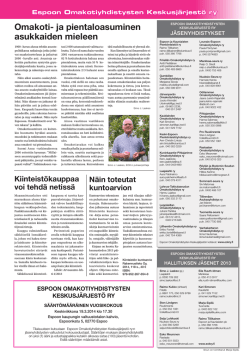 EOK 1/2014 - Espoon Omakotiyhdistysten Keskusjärjestö ry