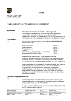Pohjois-Savon liiton luottamushenkilöiden palkkiosääntö (syksy 2011)