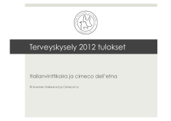 Terveyskysely 2012 tulokset - Suomen Italiaanot ja Cirnecot ry