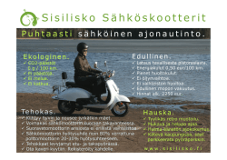 Sisilisko Electric Vehicles Oy Sähköskoottereiden tuotetiedot (pdf).