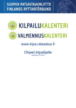 www.kipa.ratsastus.fi Ohjeet kilpailijalle