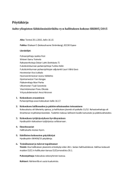 SIKH05/2015 - Aalto-yliopiston Sähköinsinöörikilta ry