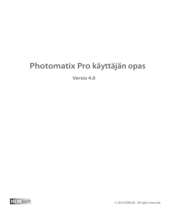 Photomatix Pro käyttäjän opas