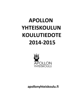 Koulutiedote - Apollon Yhteiskoulu