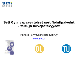 tele - Henkilö- ja yritysarviointi Seti Oy