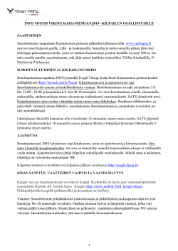 INFO TOUGH VIKING KAISANIEMI 6.9.2014 –KILPAILUN