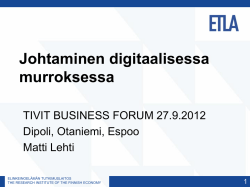 Keynote: Matti Lehti: Johtaminen digitaalisessa murroksessa