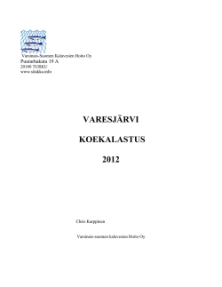 VARESJÄRVI KOEKALASTUS 2012
