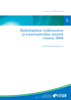 Radiologisten tutkimusten ja toimenpiteiden määrät vuonna