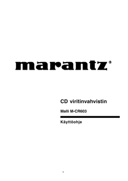 Käyttöohje Marantz MCR603