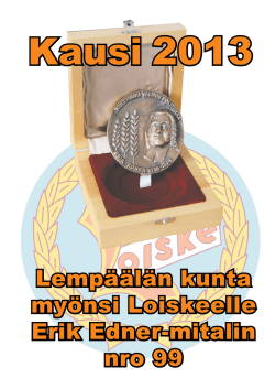 Kausijulkaisu 2013 - Sääksjärven Loiske