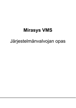 Mirasys VMS 7.0 Administration Guide - Fi