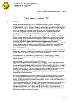 Toimintasuunnitelma 2015 - Suomen Rauhanturvaajaliitto