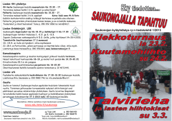 Saukonojan kyläyhdistys ry:n tiedotelehti 1/2013 www.edu.lieto.fi