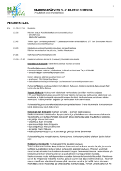 diakoniapäivien 5.-7.10.2012 ohjelma