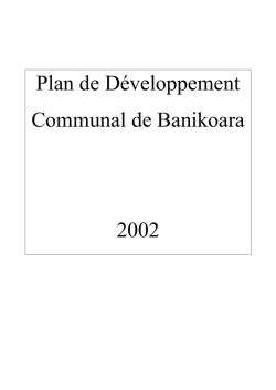 Plan de Développement Communal de Banikoara 2002