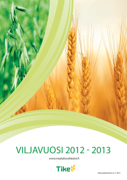 2013 julkaisu - Maataloustilastot