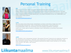 Personal Training - Liikuntamaailma Tampere