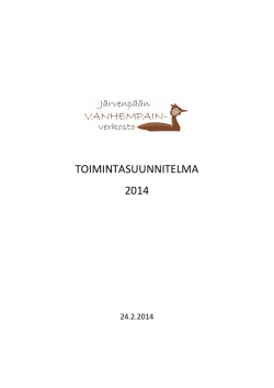 TOIMINTASUUNNITELMA 2014 - Järvenpää Vanhempainverkosto