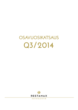 Restamax Oyj Osavuosikatsaus Q3/2014