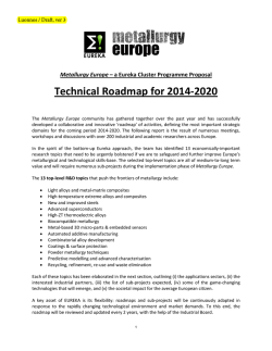 Technical Roadmap for 2014-2020