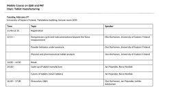 Mobile Course on QbD and PAT Day1: Tablet manufacturing