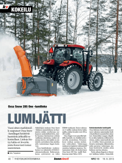 Lue Koneviesti-lehtiartikkeli OXSA SNOW 285 ONEn kokeilusta.