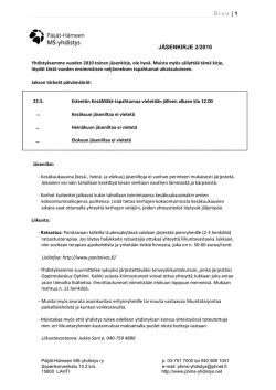 Jäsenkirje 2/2010 (.pdf) - Päijät-Hämeen MS