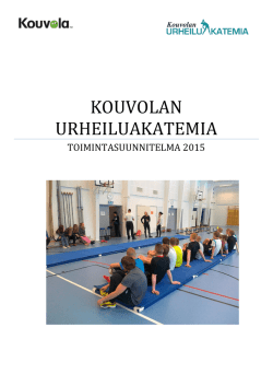 5 Urheiluakatemian toimintasuunnitelma 2015