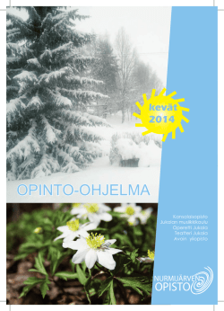 OPINTO-OHJELMA - Nurmijärven Opisto