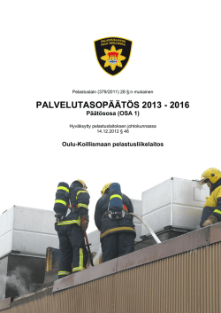 palvelutasopäätös 2013 - 2016 - Oulu