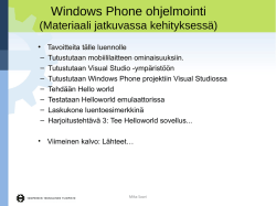 Windows Phone ohjelmointi