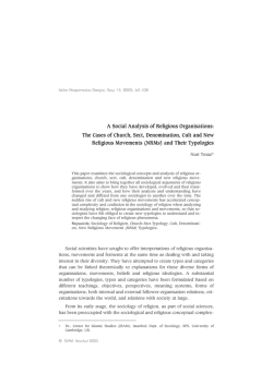A Social Analysis of Religious Organisations: The Cases of