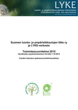 Toimintasuunnitelma 2015 - Suomen luonto