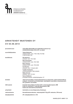 CV amoy - Arkkitehdit Mustonen Oy
