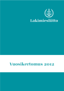 Vuosikertomus 2012 - Suomen Lakimiesliitto