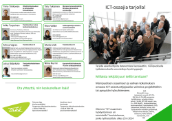 ICT-osaajia tarjolla!
