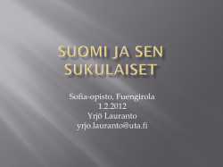 Suomi ja sen sukulaiset - SOFIA