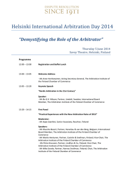 Programme - Arbitration