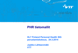 PHR tietomallit - HL7 Finland ry
