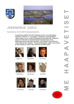 Jäsentiedote 2/2012 - Me haapavetiset ry