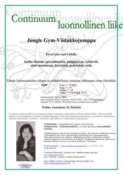 Jungle Gym-Viidakkojumppa - Continuum Movement teacher