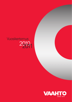 Vaahto Group Vuosikertomus 2010