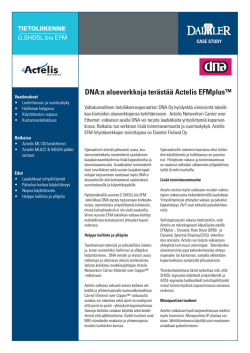Actelis Case Study DNA Oy